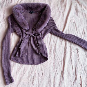 COPY - Cardigan with faux fur collar (90's)